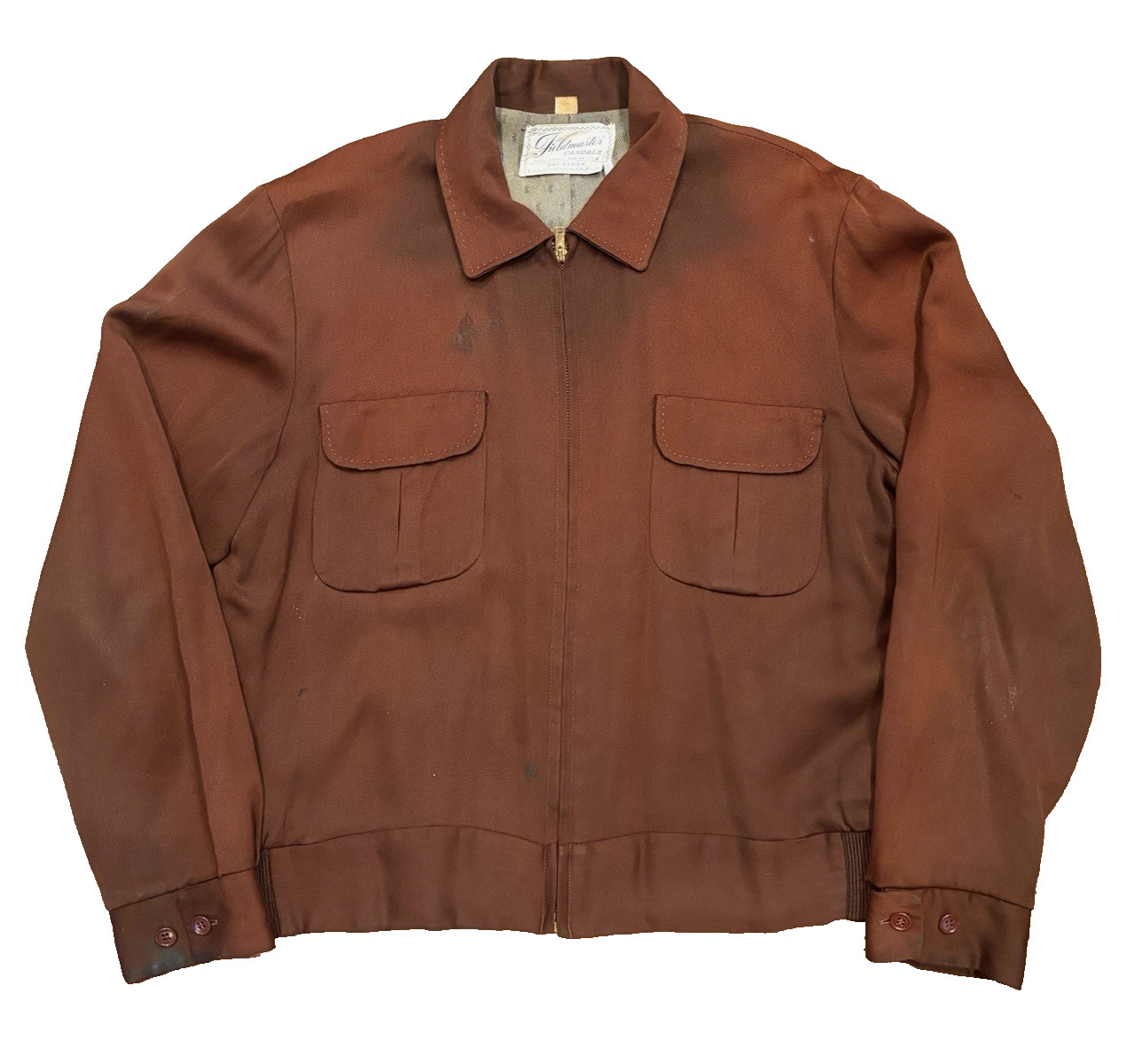 Vintage 50’s Sears Roebucks Fieldmaster Gabardine Ricky Milium Jacket Size 42