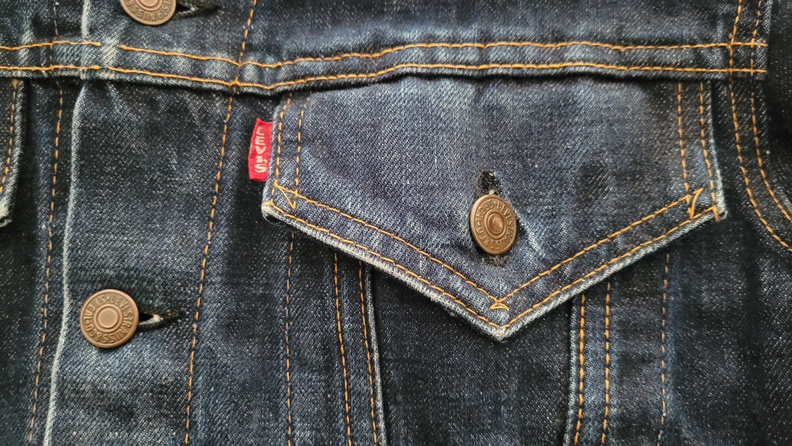 50’s 60’s BIG E LEVIS JACKET 705 05 0217 BUTTON N° 52 RARE SIZE S M 40 42 USA