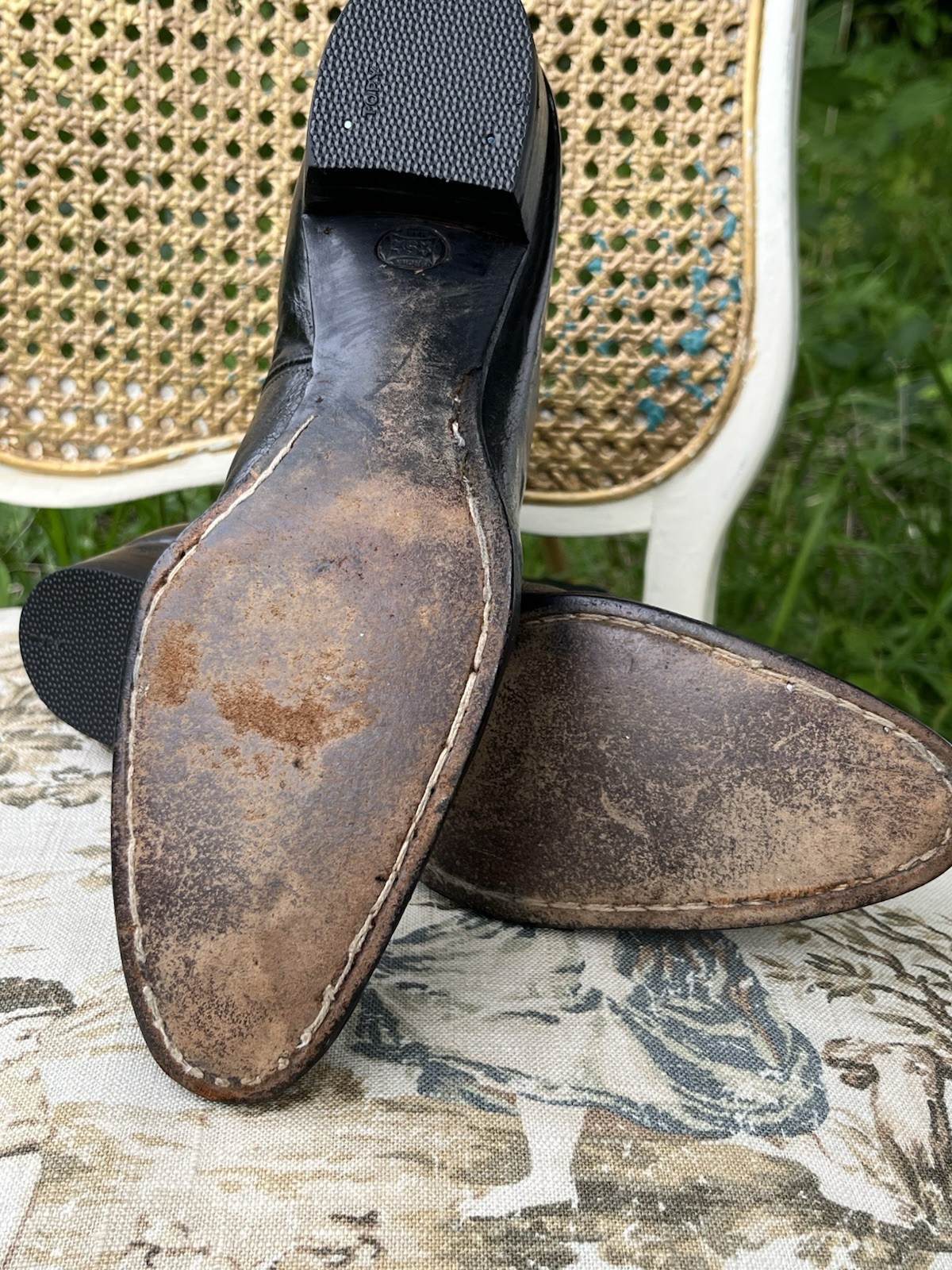 Antique Edwardian Mens Boots – 1900-1910, Black Leather Excellent Cond.