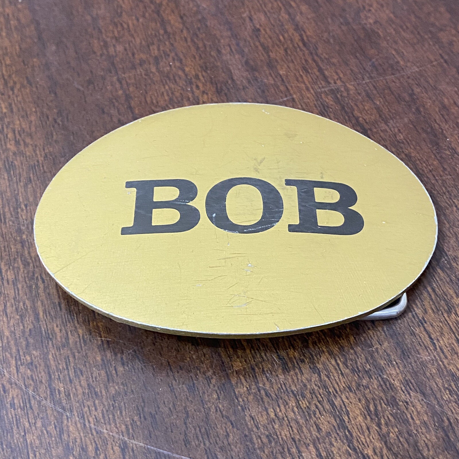 Vintage custom Name belt buckle BOB By Perma Tech