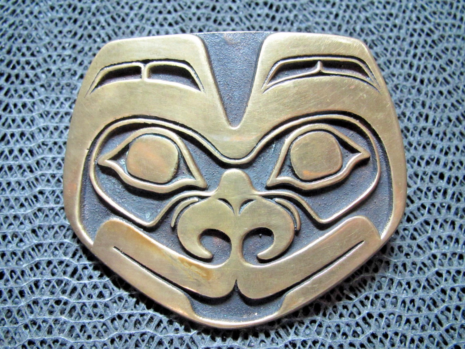 PACIFIC NORTHWEST TOTEM ART MONKEY BRONZE BELT BUCKLE! VINTAGE! RARE! 1980s! USA