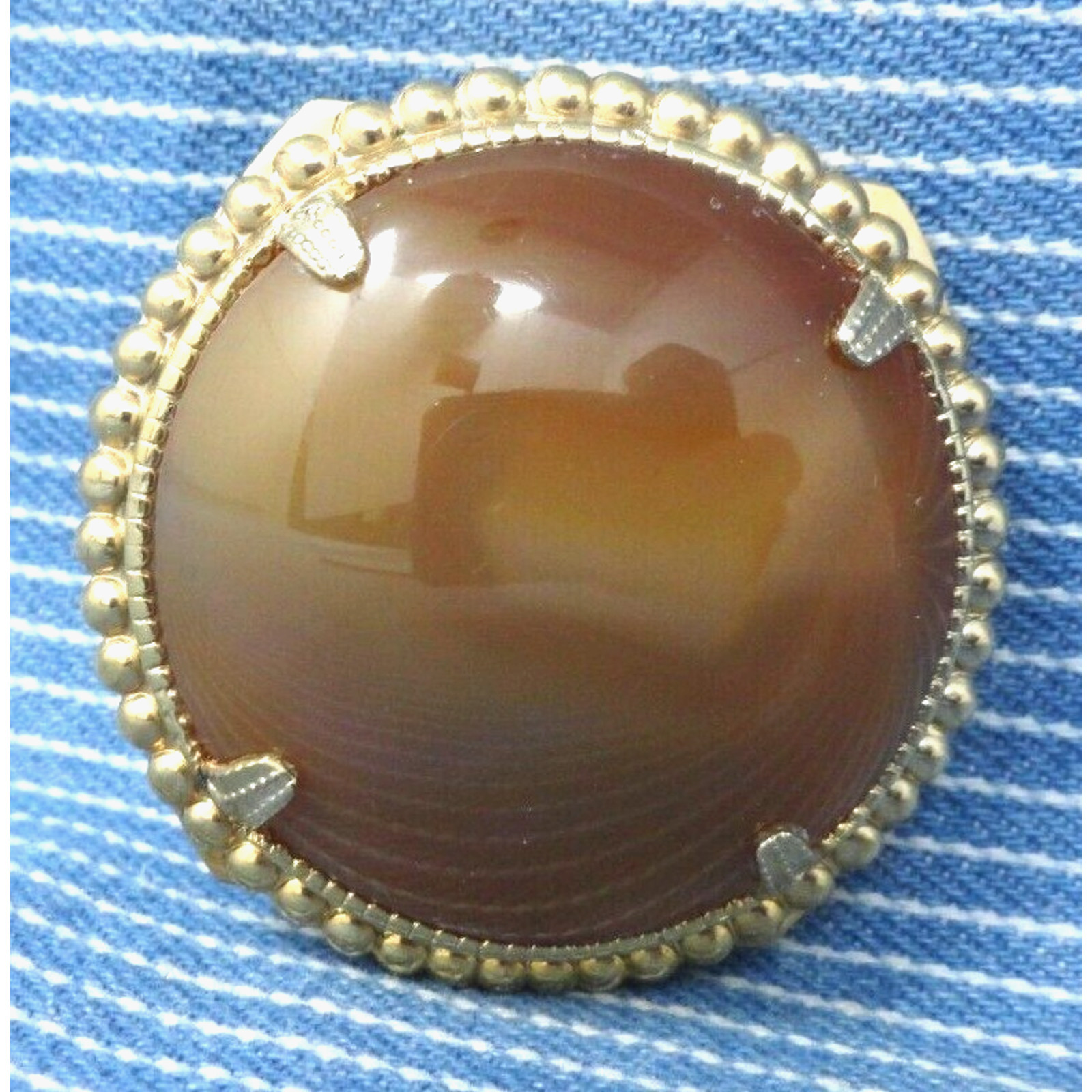 Western Slide Dress Belt Buckle Orange Agate Stone Vintage 80s .BMW778