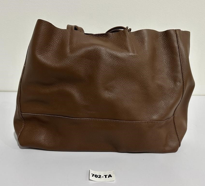 ADORATTI LEATHER TOTE BAG BROWN Large 16′ x12′