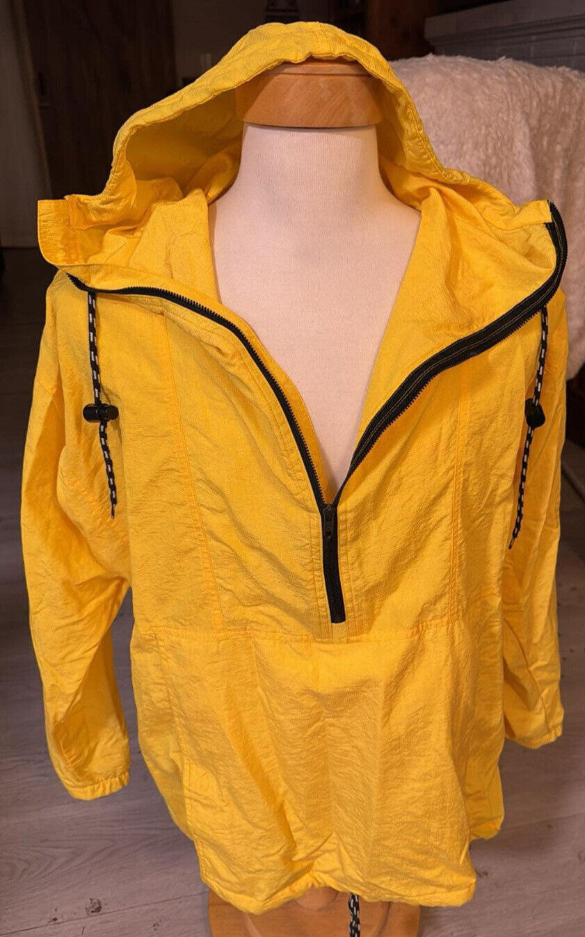 Vintage Jimmy Z Jacket Pull Over Hoodie Yellow Surf Deadstock Rare Med Lrg
