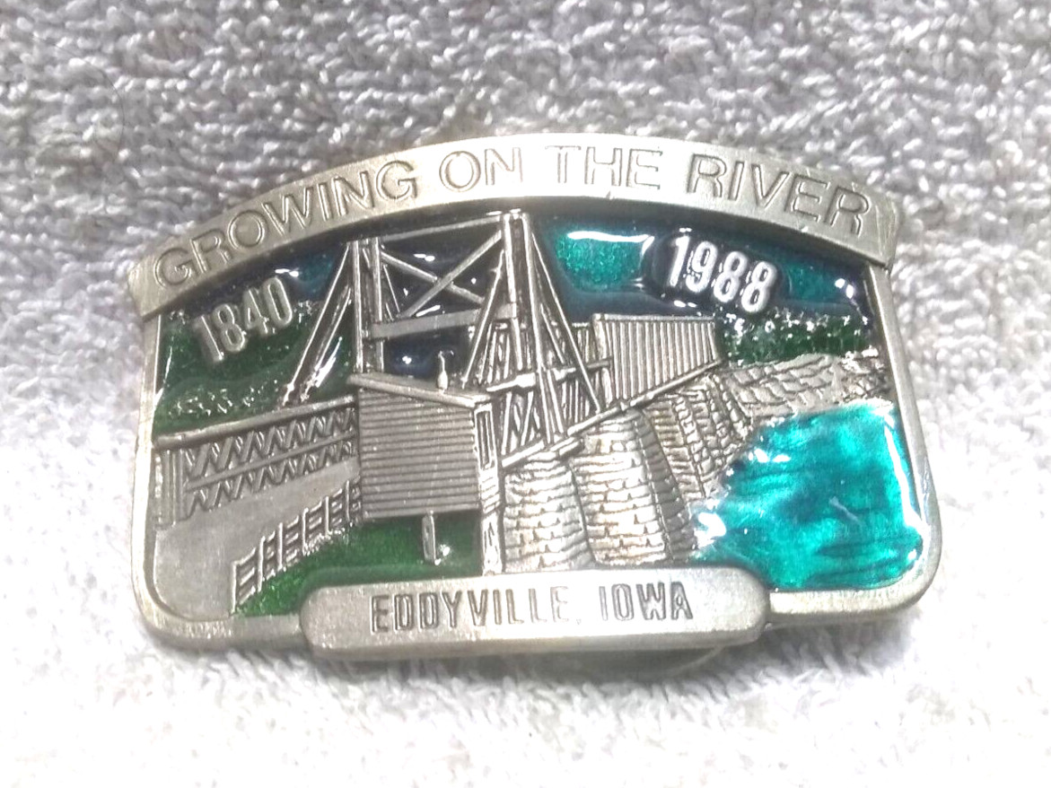 Growing On The River Eddyville Iowa 1840-1988 Buckle Limited Edition 171 Great 2
