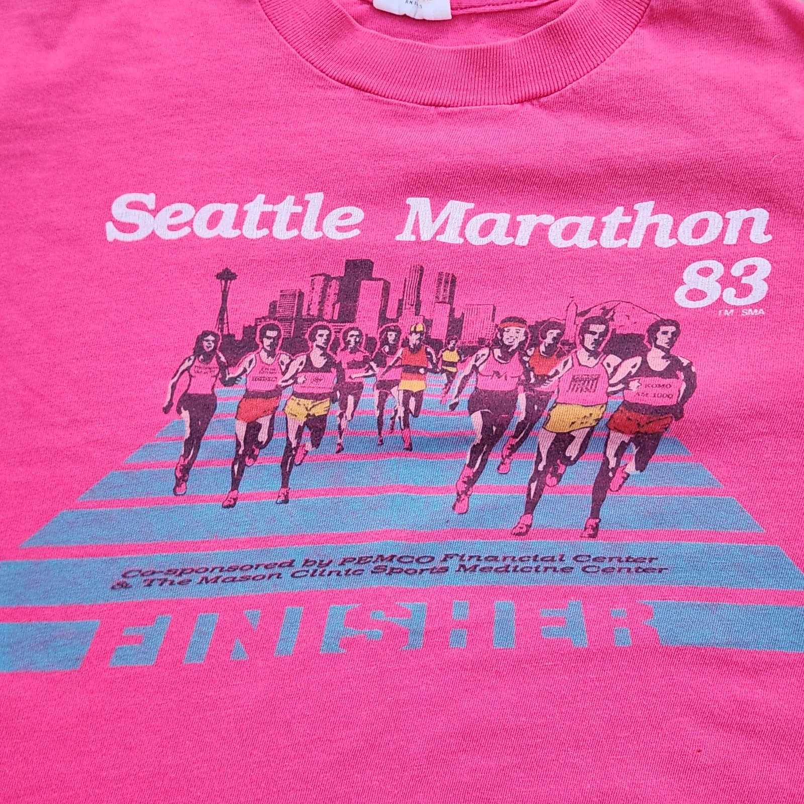 Vintage 1983 Seattle Marathon Finisher Long Sleeve Shirt M Belton Single Stitch