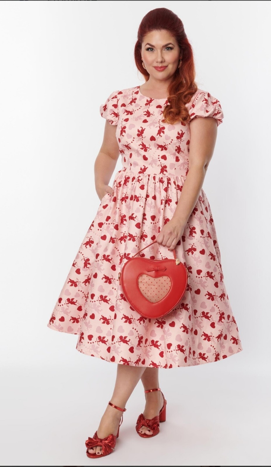 Unique Vintage Collectif Demira Cupid Swing Dress Nwt Womens XS Valentines Day