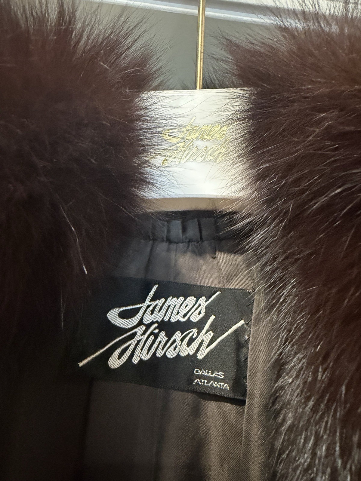 76-59605 Natural Mink Coat with Fox Trim 1980s James Hirsch Furs