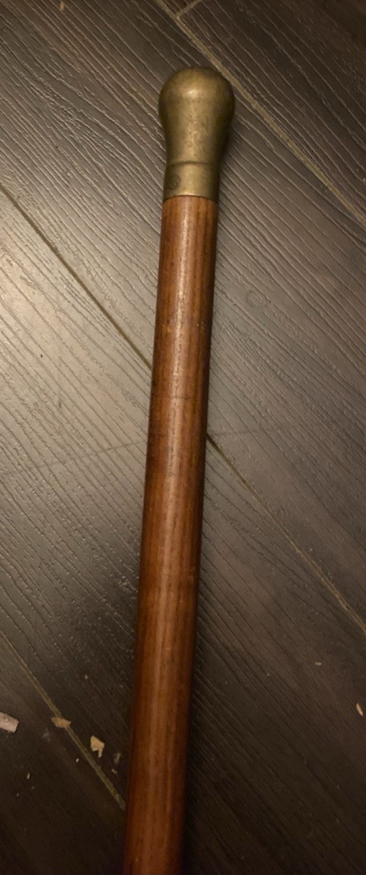 VTG Woodmasters WS Heavy BRASS Knob Handle Cane Oak Walking Stick 35” Long