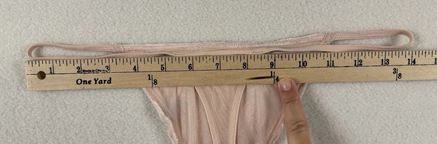 Vtg 90s Y2K Express Panties Beaded Velvet G-String Med