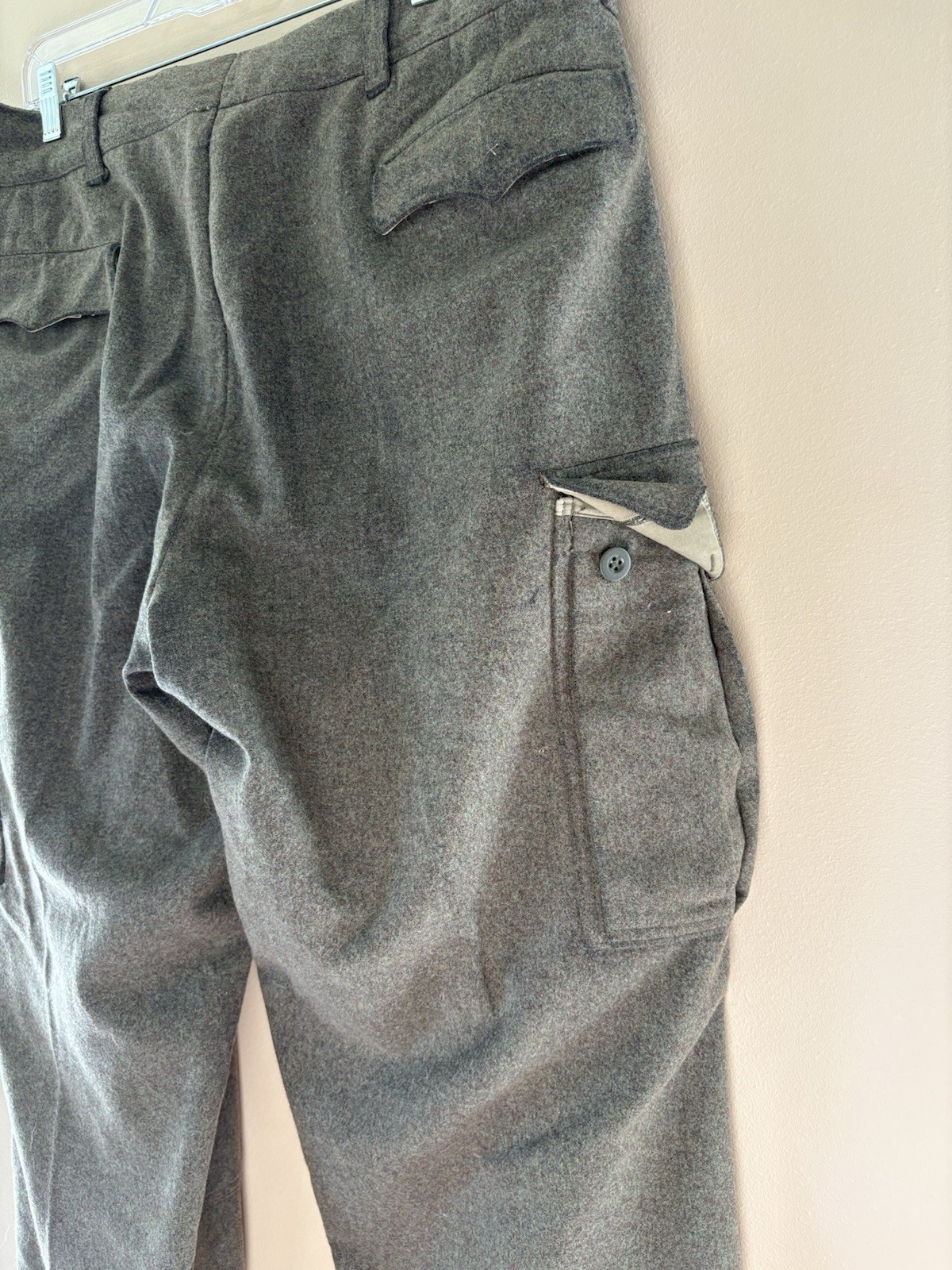 1960s Wool Cargos Pants Niemann And Co Military Heavy Field Size 34 Vintage