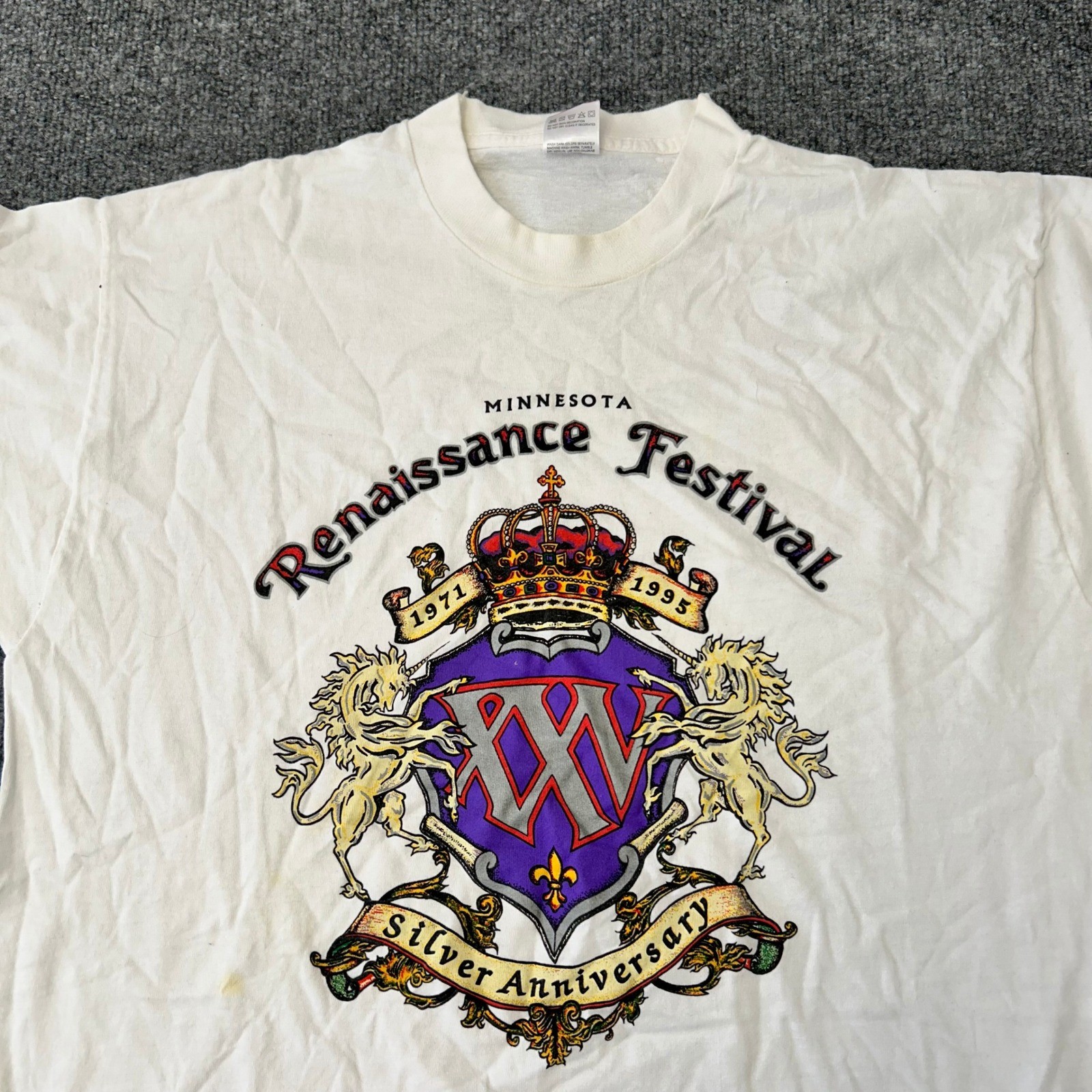 Fruit of the Loom TShirt,Mens,XL White Renaissance Festival Silver Anniversary