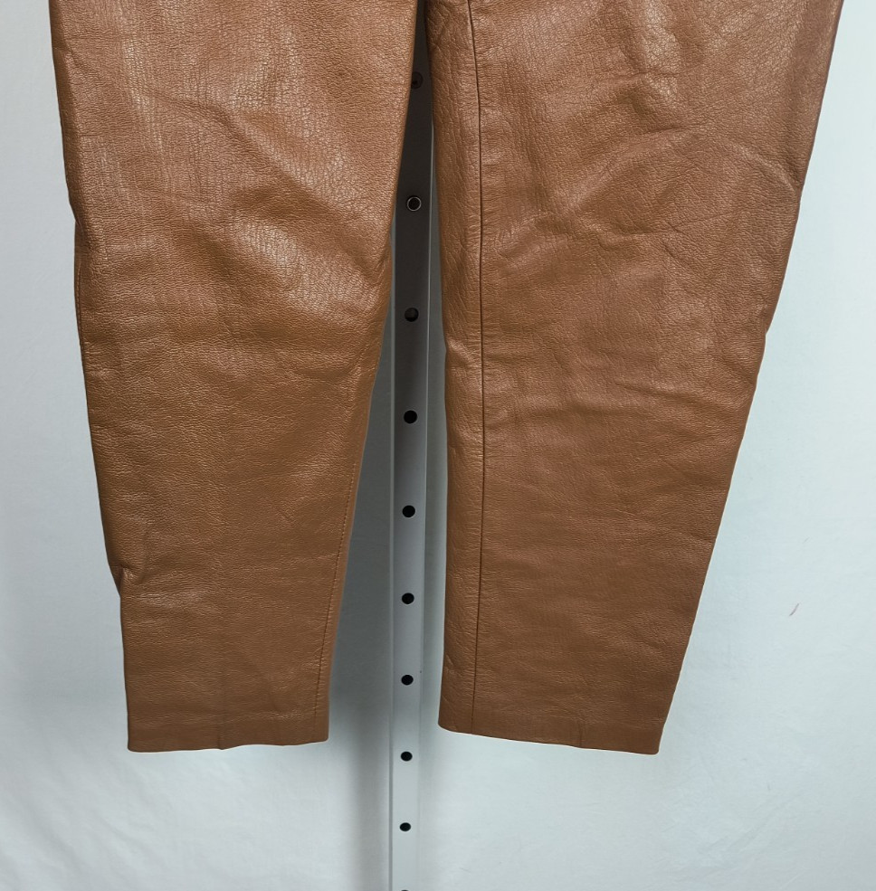 VTG BIELLA GENUINE LEATHER PANTS COGNAC SIZE SMALL FULLY LINED STYLED IN FRANCE