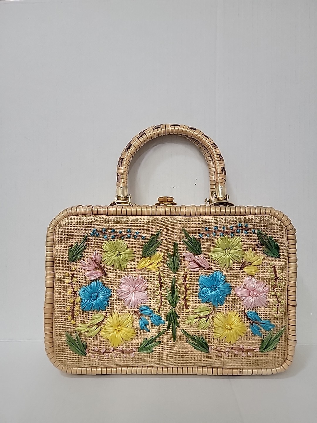 Mid Century Wicker Purse Donna A Division of John Wind Imports Old Stock 60’s
