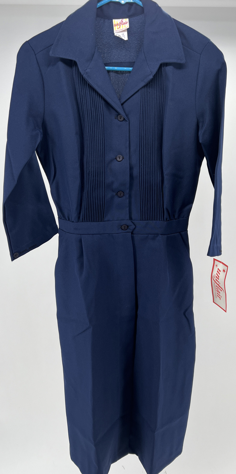 Vintage Uniflair Uniform Dress Maid Waitress Navy Blue New Old Stock Size 8 USA