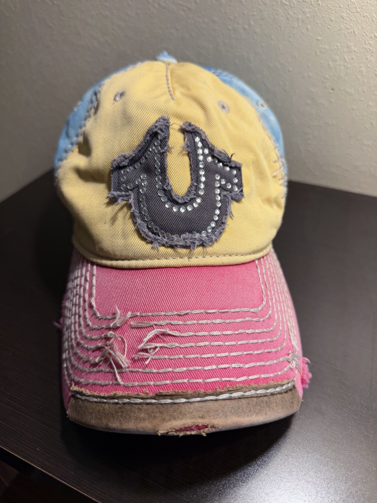 Vintage True Religion Y2K Distressed Western Boho Baseball Hat Cap