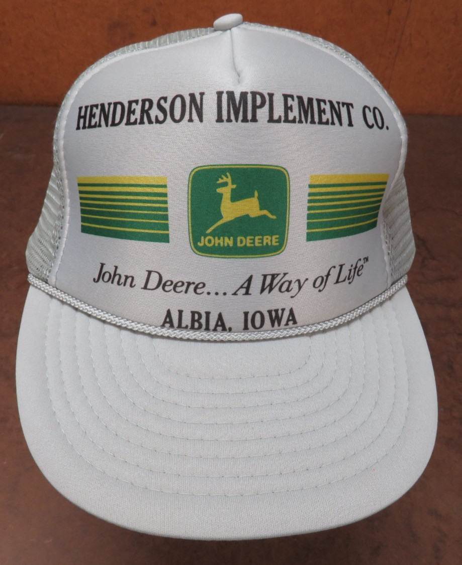 VTG John Deere Tractor Henderson Implement Albia Iowa Dealership hat cap trucker