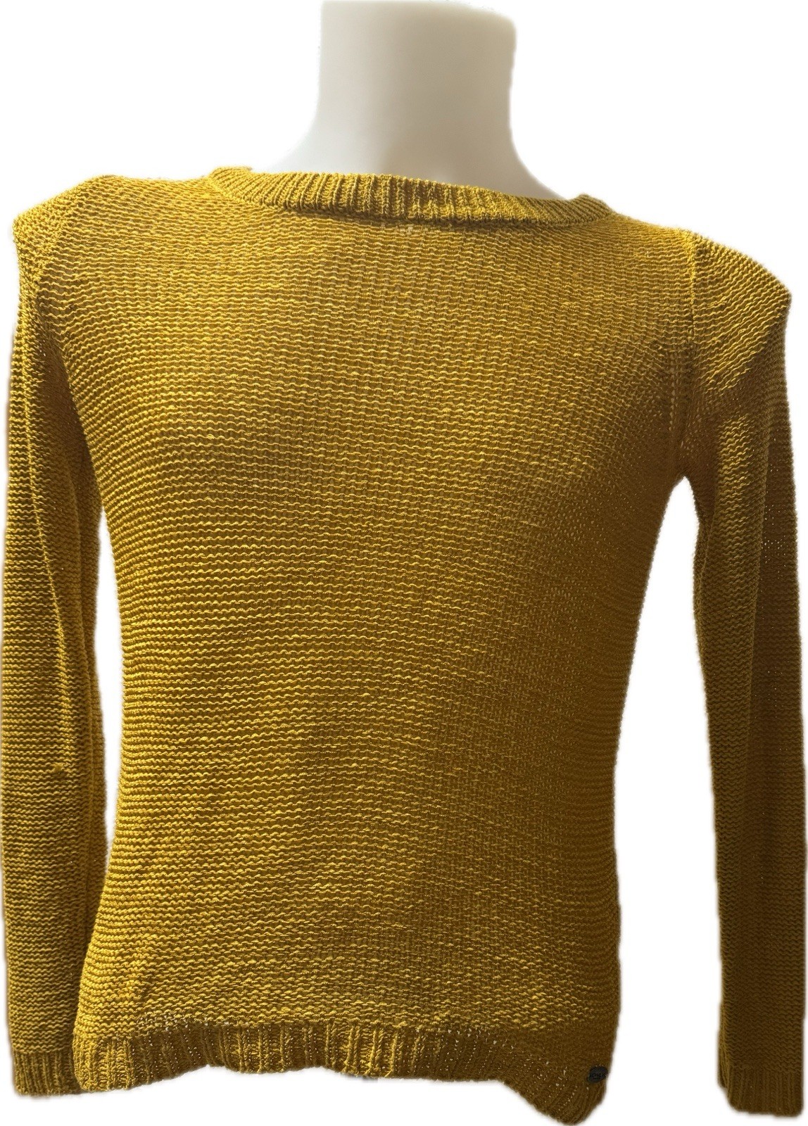Only Knit Sweater Size S Womens Yellow Pullover Sweatshirt Hoodie Polo Luxury Classy