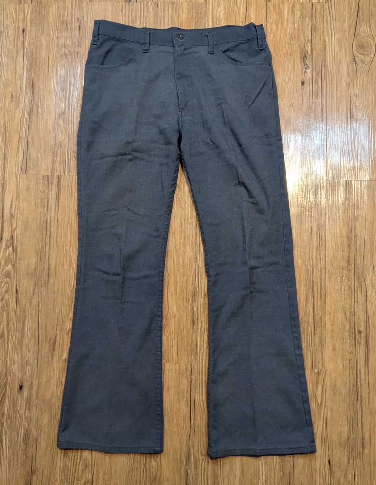 Vintage Levi’s Sta-Prest 70s Slate Blue Gray Pants Men’s 35×30 Cotton Slacks B45