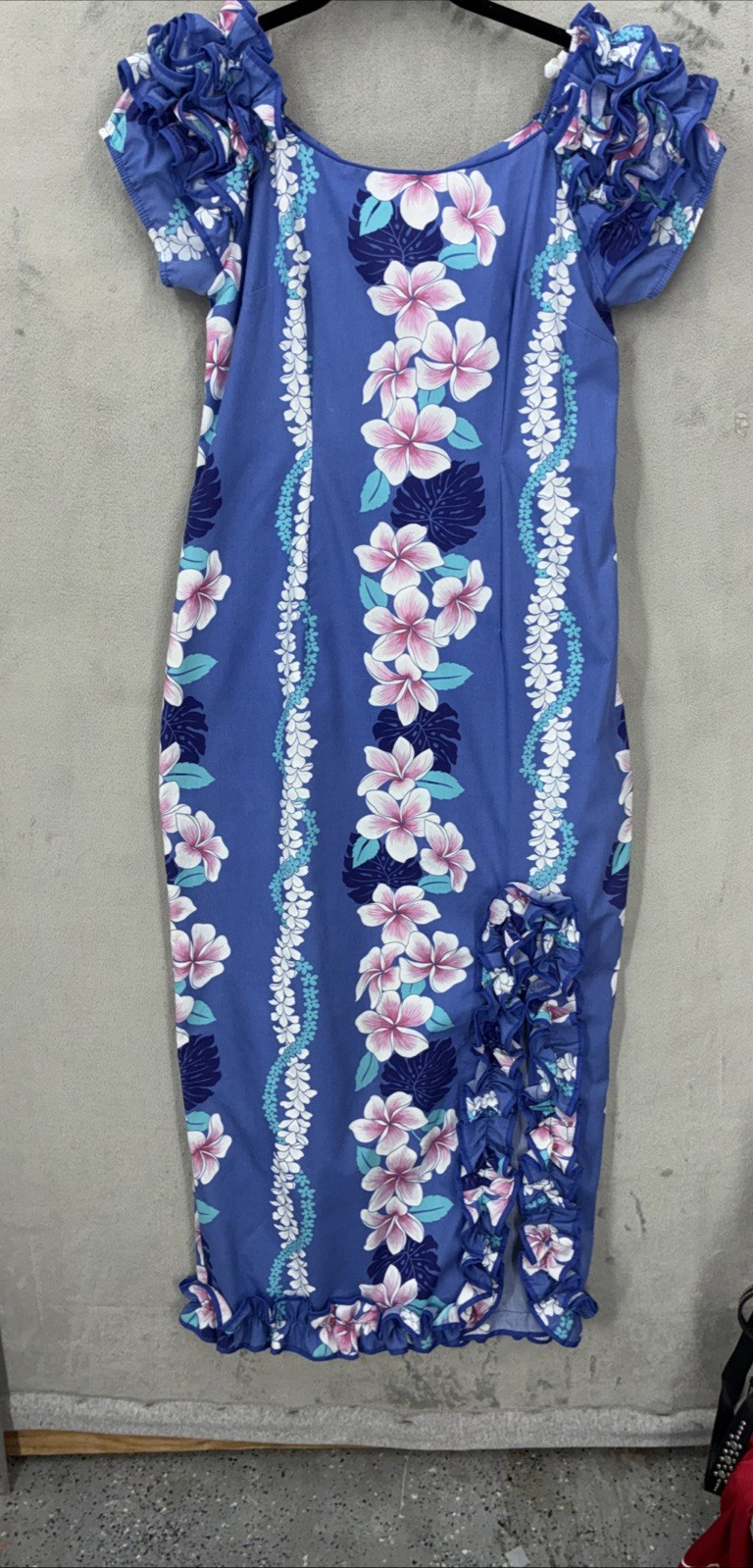 Vintage Royal Creations Hawaiian Maxi Dress Floral Resort Vacation USA Womens Lg