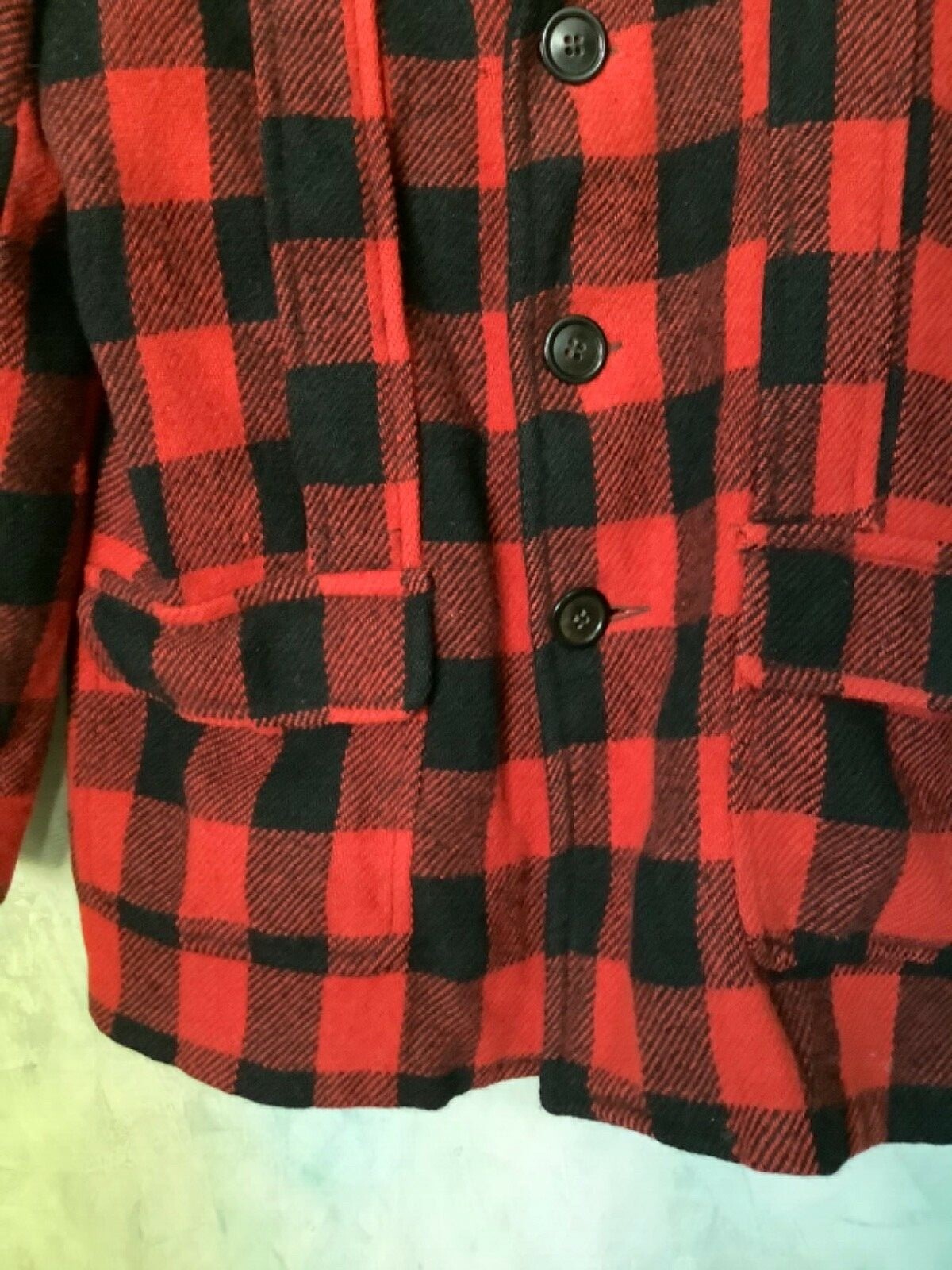 Vintage 1930’s, 40’s Men’s Buffalo Plaid Hunting Jacket by Sigmund Eisner Co.
