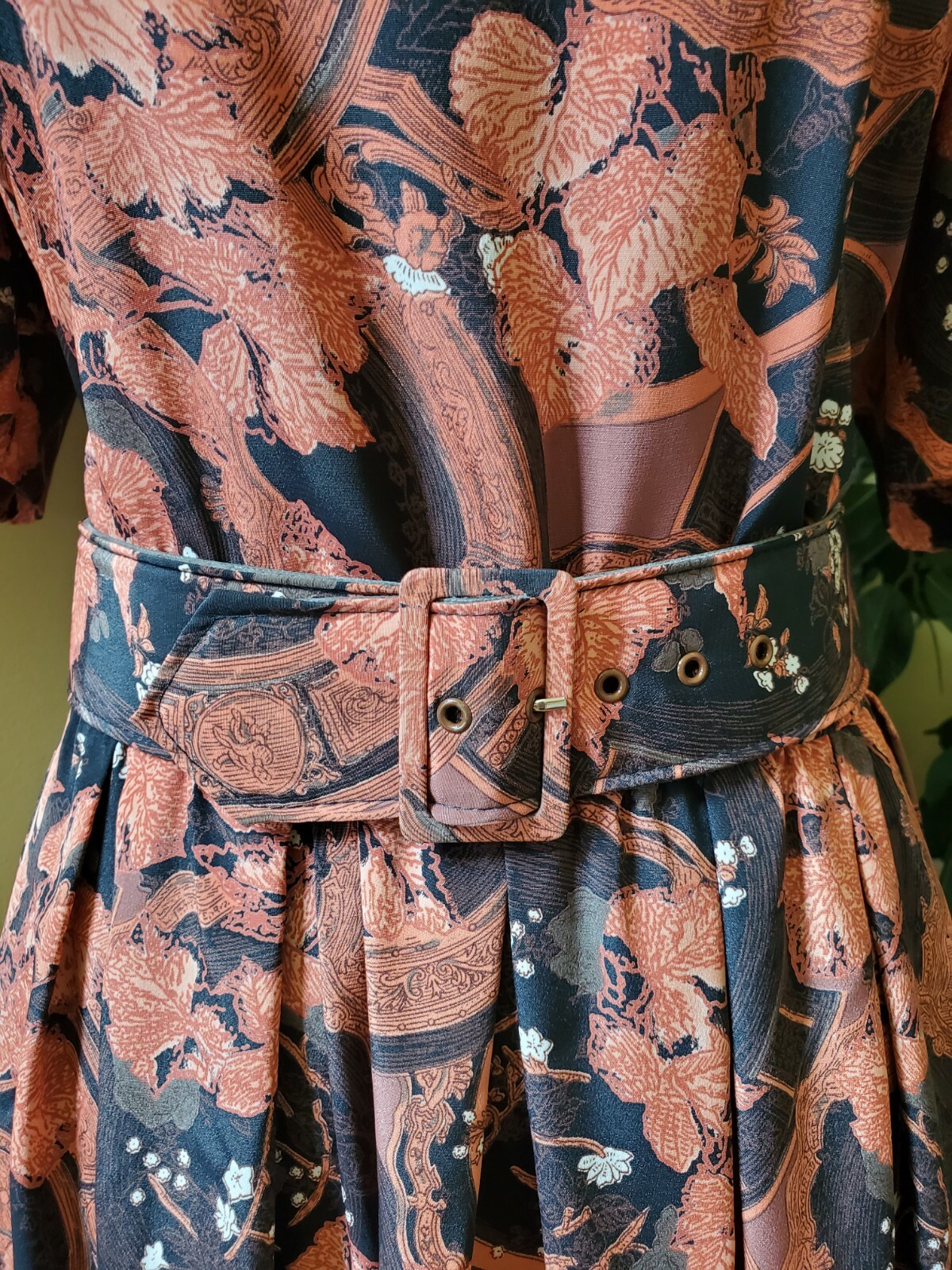 Pellini by Von Bramlett Dress Belted 7/8 Midi Vintage 1980’s