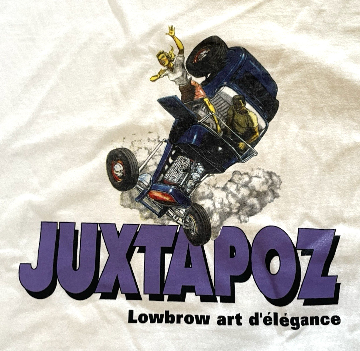VINTAGE DEAD STOCK JUXTAPOZ ART MAGAZINE SHIRT MEDIUM HOT ROD LOBROW