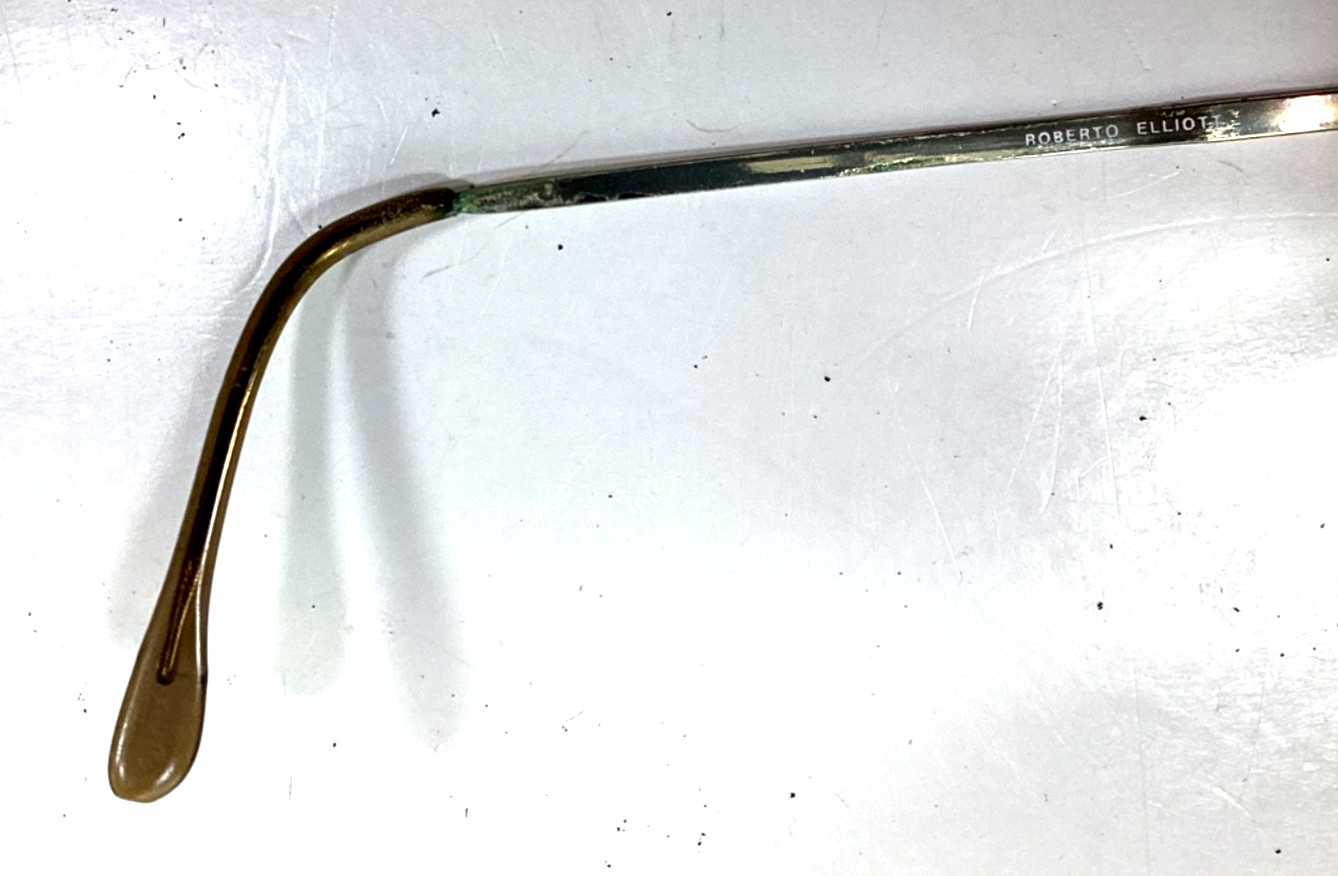 Roberto Elliot Eyeglasses Gold Metal Half-Rim Frame Aviator Frames Only