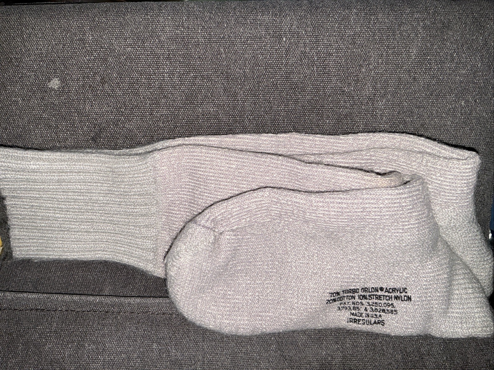 VTG Mens Socks Gray Thorlo Turbo Orlon Irregulars Roll Top Crew 90’s USA Made