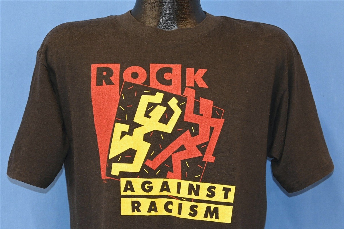 vintage 80s ROCK AGAINST RACISM WCVB TV WORLD OF DIFFERENCE t-shirt LARGE L