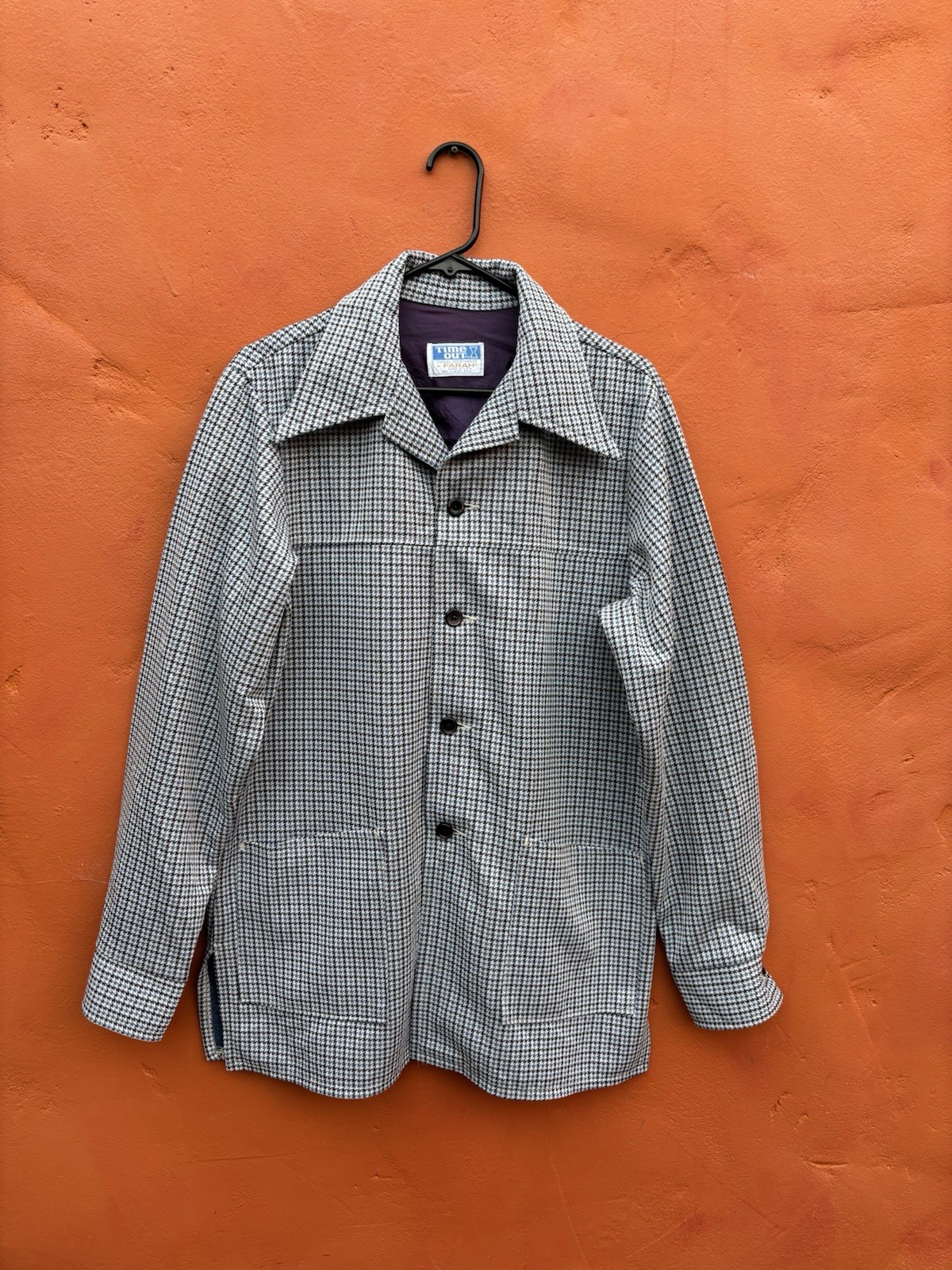 Vintage 1970s Farah Time Out Polyester Disco Leisure Jacket Blazer Sport coat