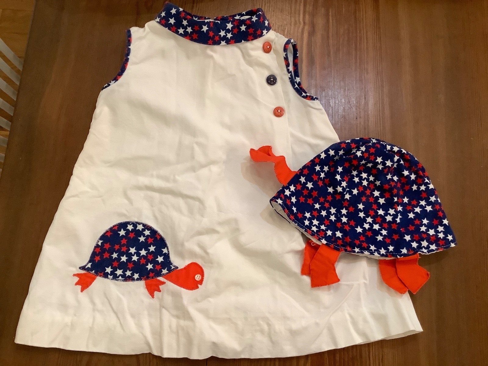 Vintage 60s Ruth of Carolina Turtle Hat and Dress Applique
