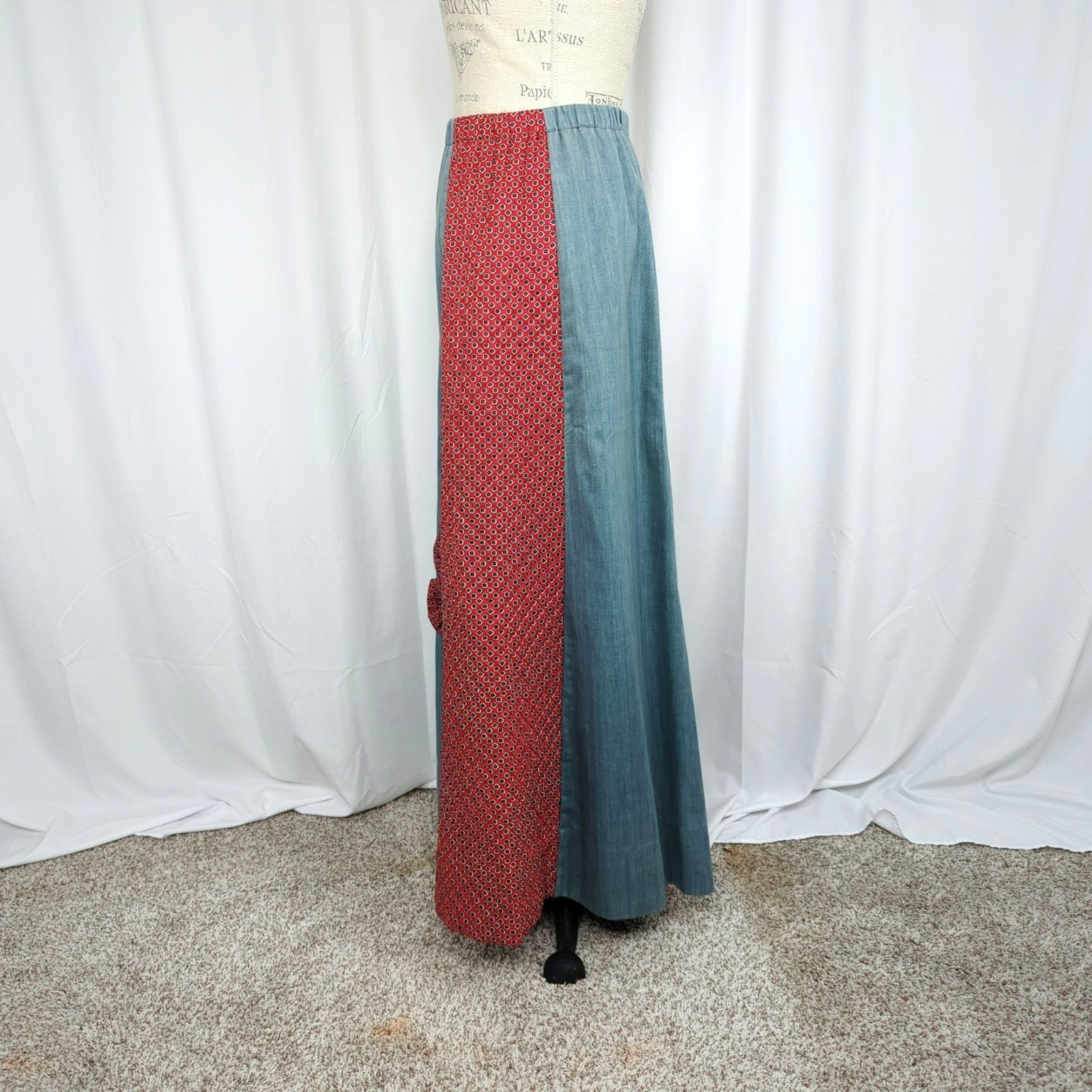 Vintage Chessa Davis Western Skirt Small Maxi Denim