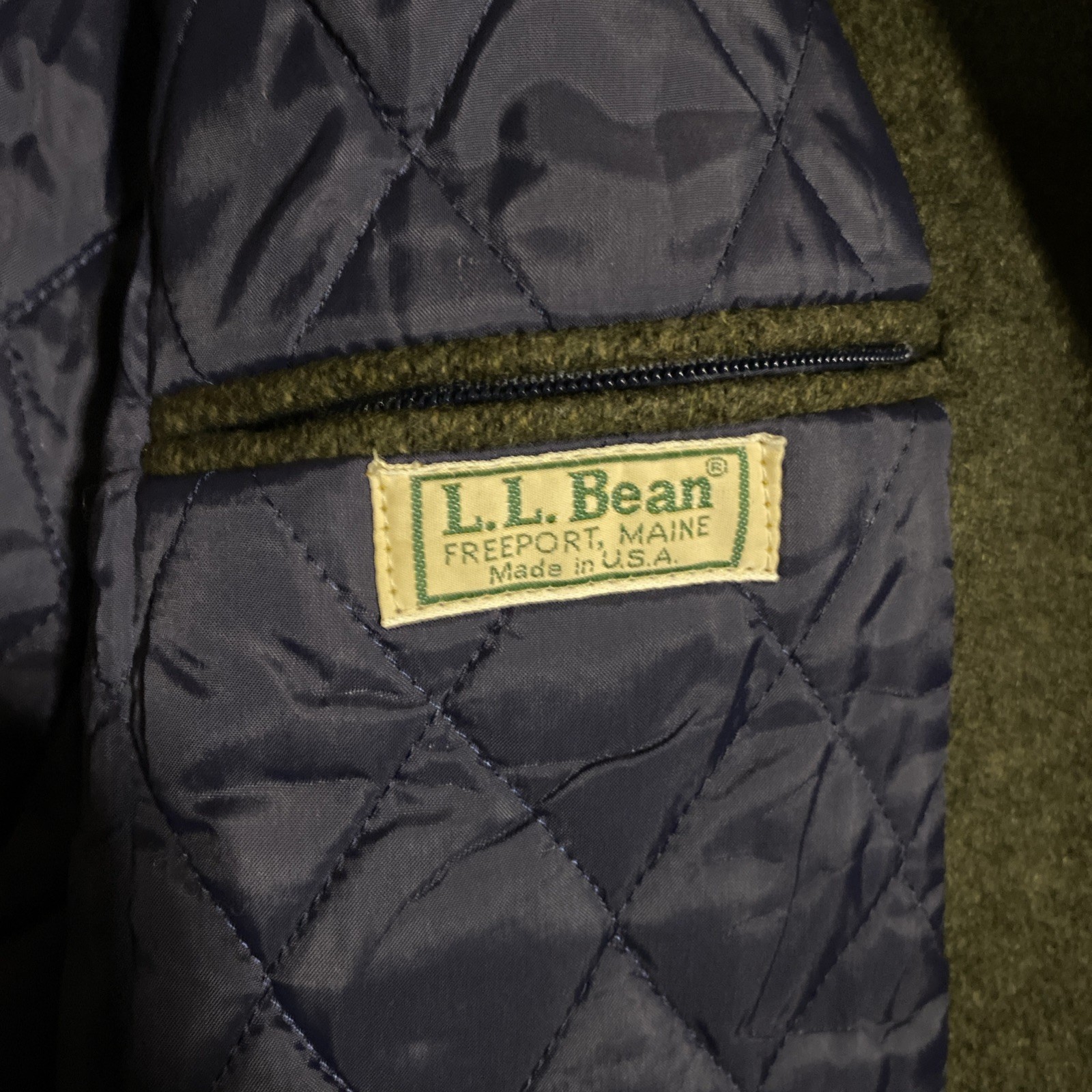 VTG L.L.Bean Wool Blazer Jacket Women’s Size 12 Reg Dark Green Tweed USA Made