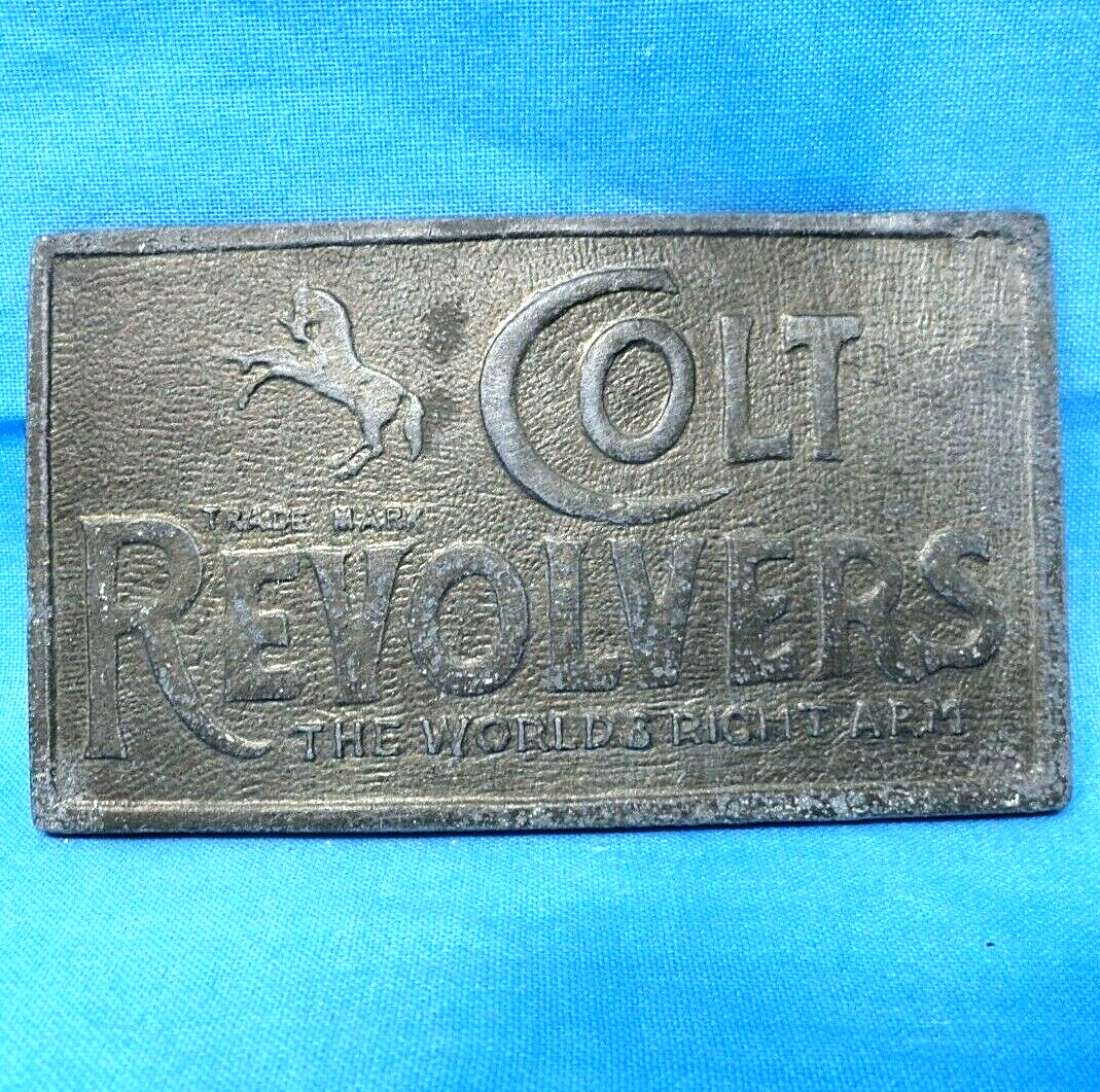 Colt Revolvers Promo Belt Buckle Rampant Colt Pony Logo Vtg 70s .CVB128