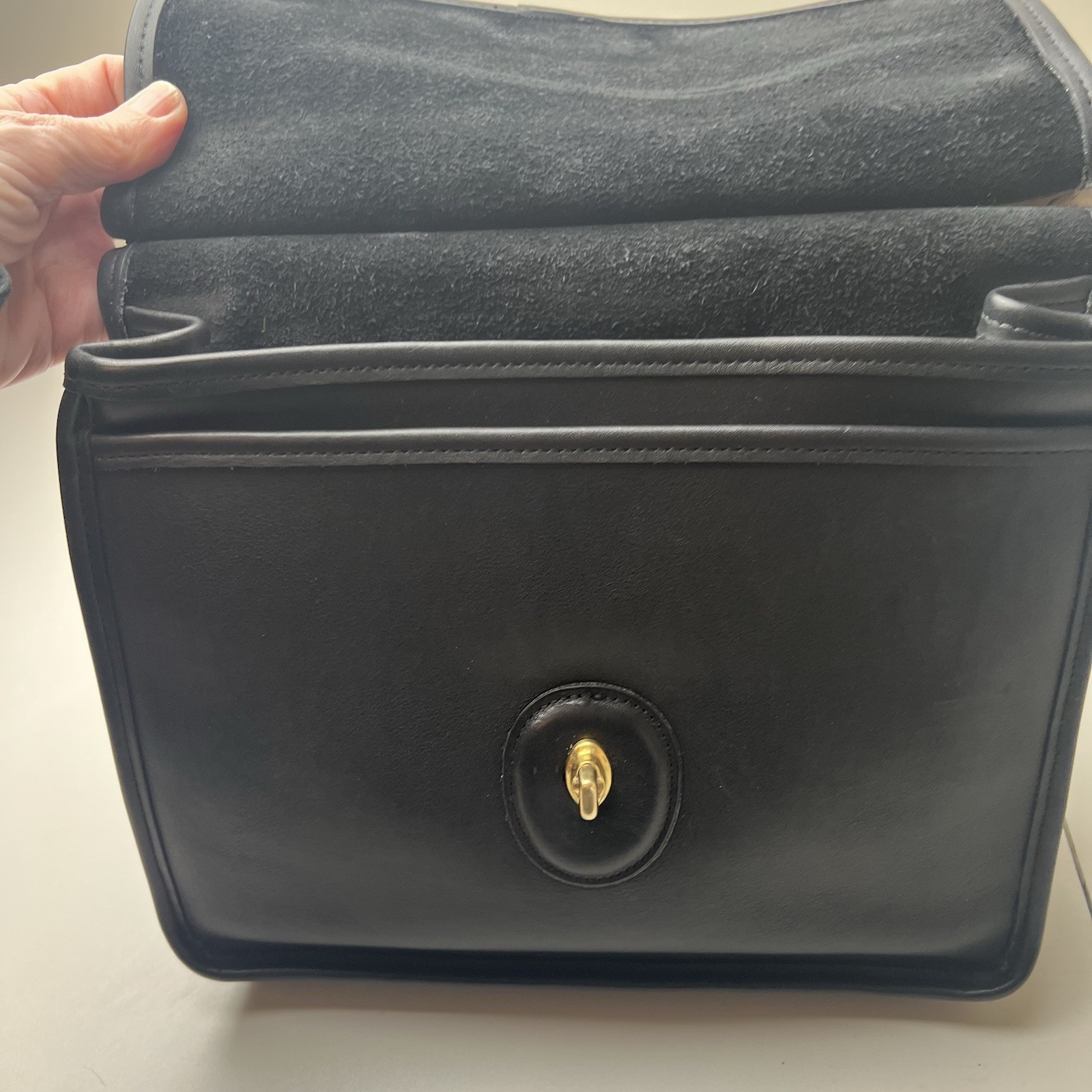 Vintage Black Coach Willis Bag 9927 Crossbody & Top Handle Purse Loose Stitching
