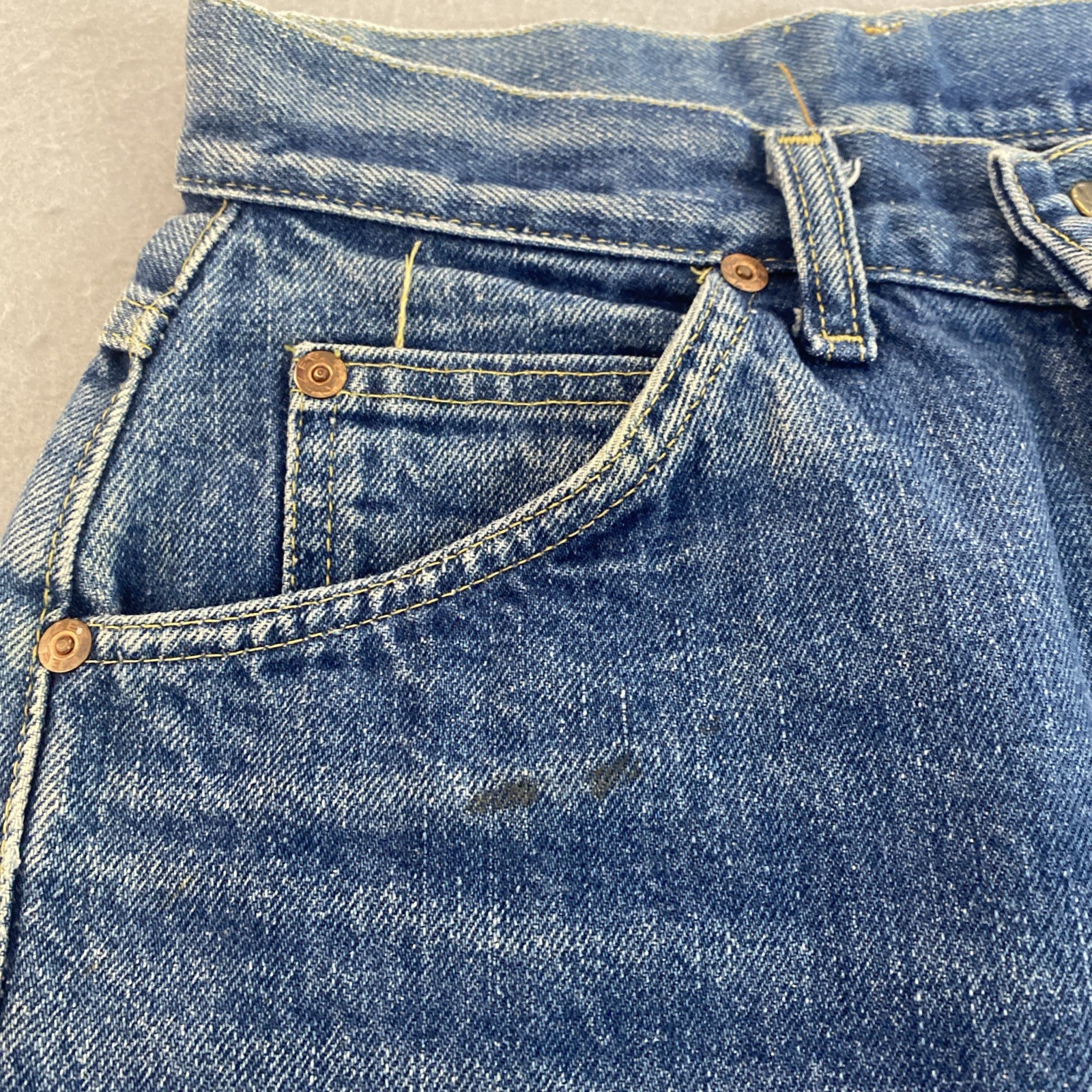 Vintage Lee Riders Blue Jeans Union Made in USA 25×27 Regular Straight Fit Faded