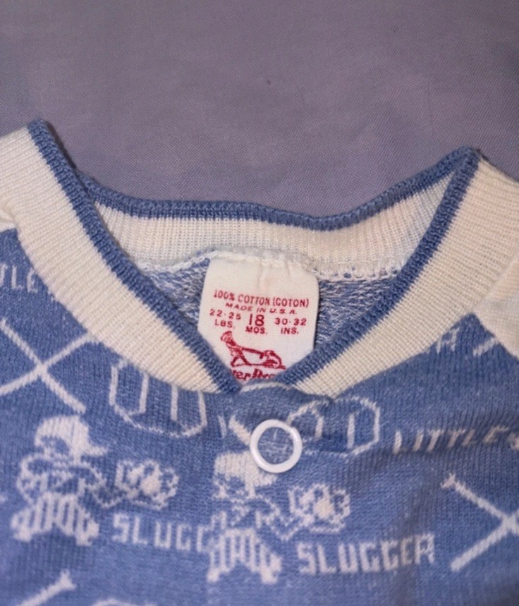 Vintage 70s/80s Buster Brown Boys Baseball Romper Outfit