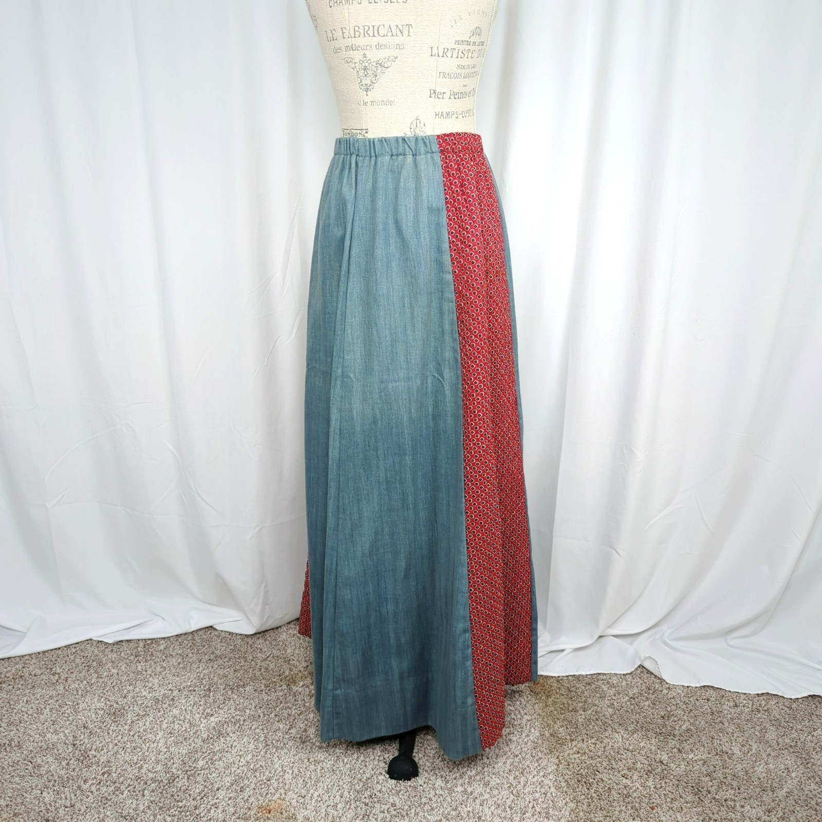 Vintage Chessa Davis Western Skirt Small Maxi Denim