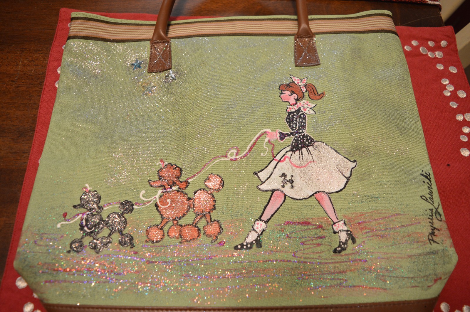Vintage Prysmian Lawridi Poodle Handbag Possibly Lilly Pullitzer 14×12 MINT!