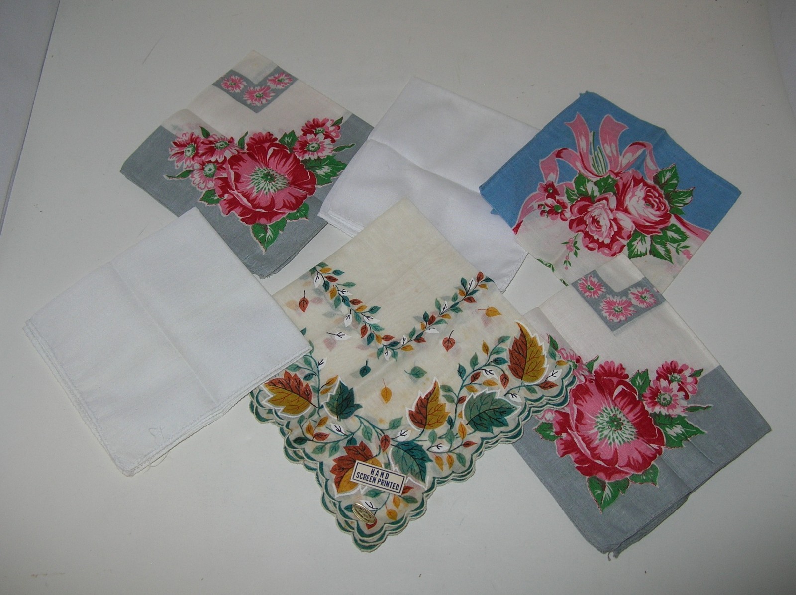 Assortment of Ladies Vintage Handkerchiefs Cotton Square Hanky NEW Beautiful A