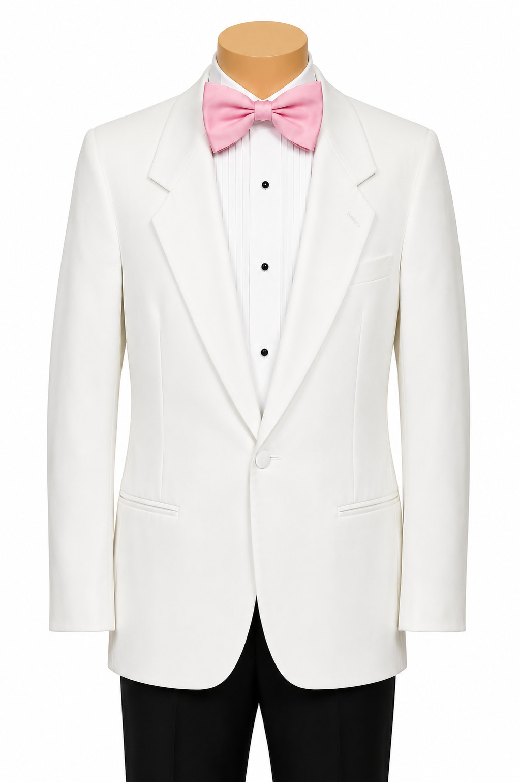 Men’s Retro Vintage White Tuxedo Jacket One Button Front Satin Notch Lapels 40R
