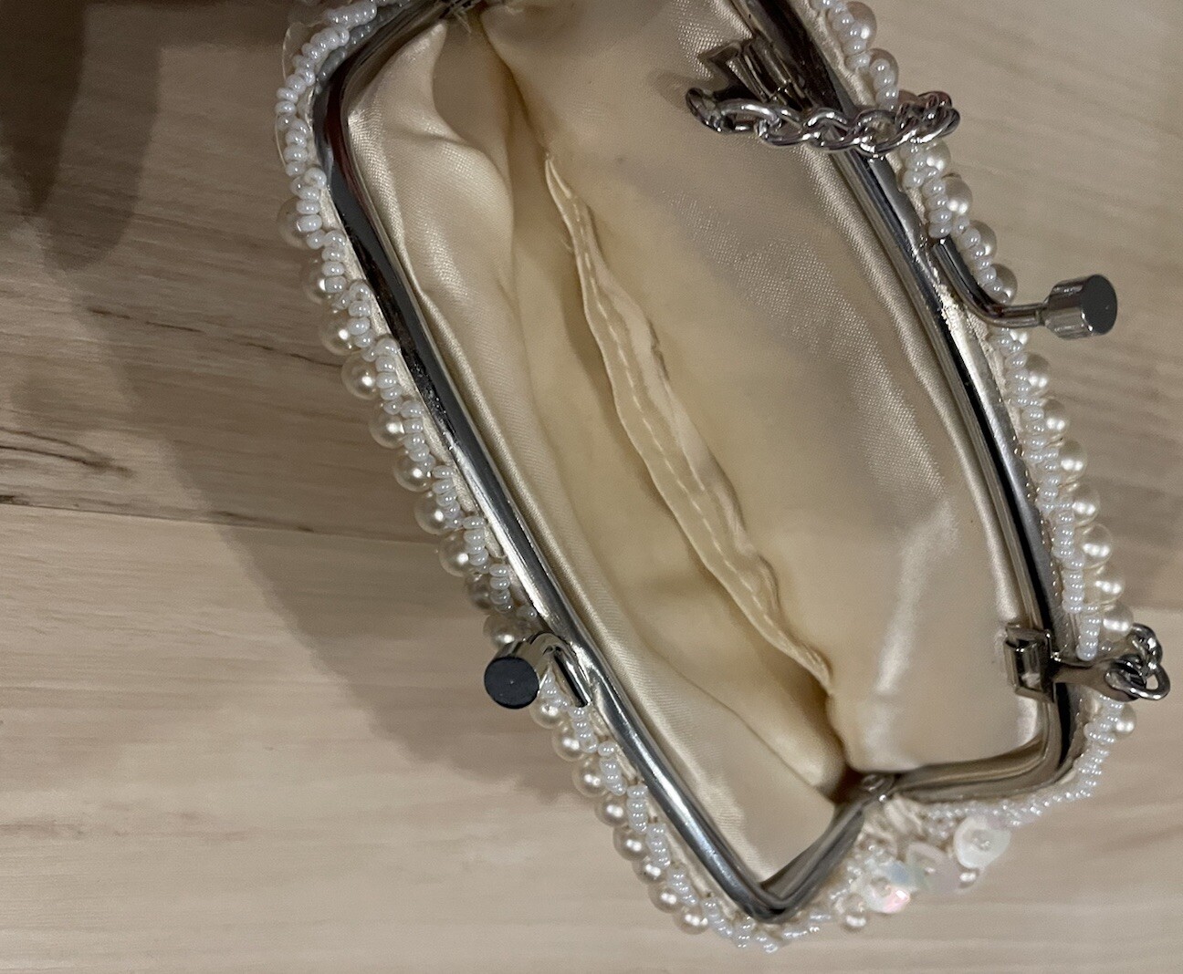 Vintage Pearl Sequin Evening Bag Mister Ernest Simon Hong Kong 7”x5” Occasions