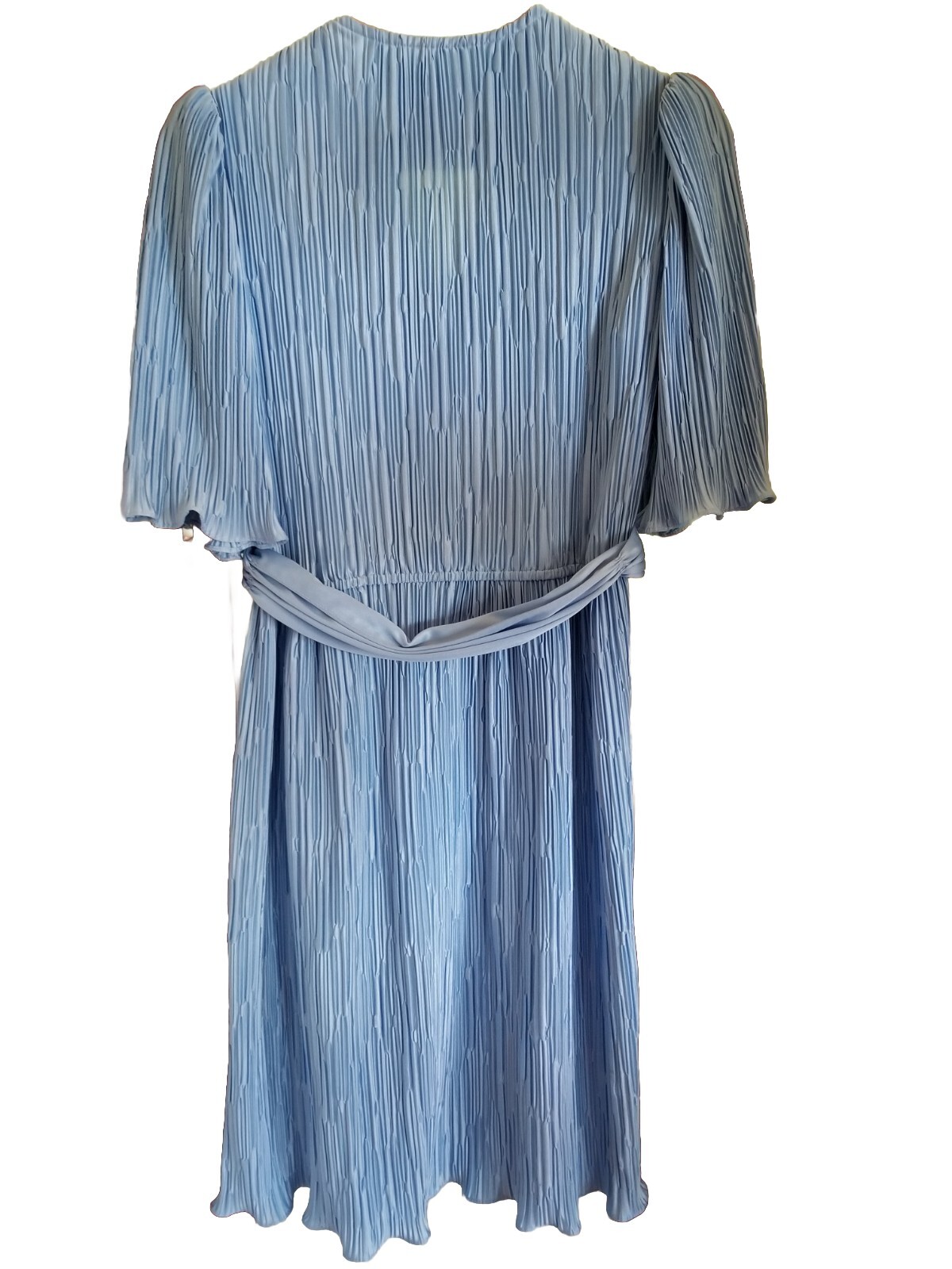 Vintage Periwinkle Sz 7/8 Darcy Pleated Dress W/ Belt Formal Cocktail Homecoming