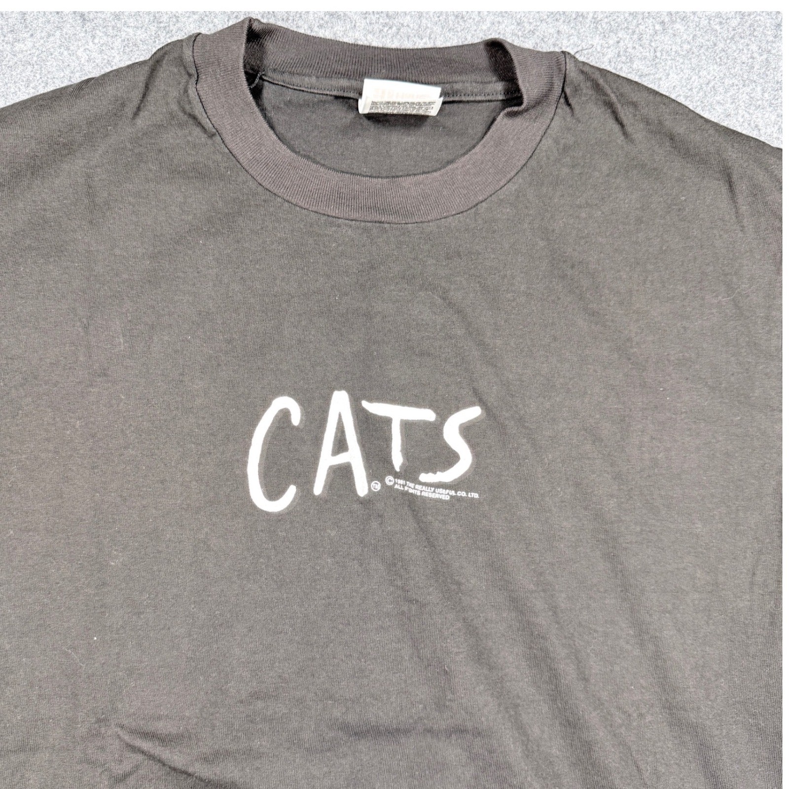 Vintage Cats The Musical Broadway T-Shirt Stedman Hanes Black Medium USA