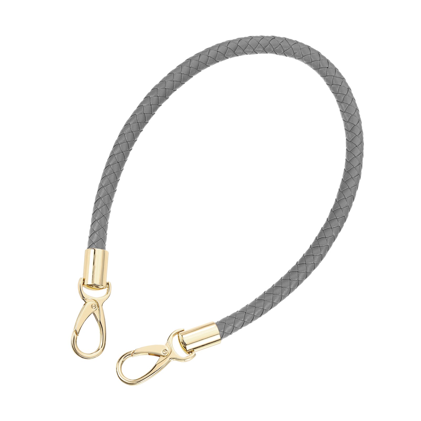 60cm Braided PU Leather Bag Replacement Handle – Dark Grey, Gold