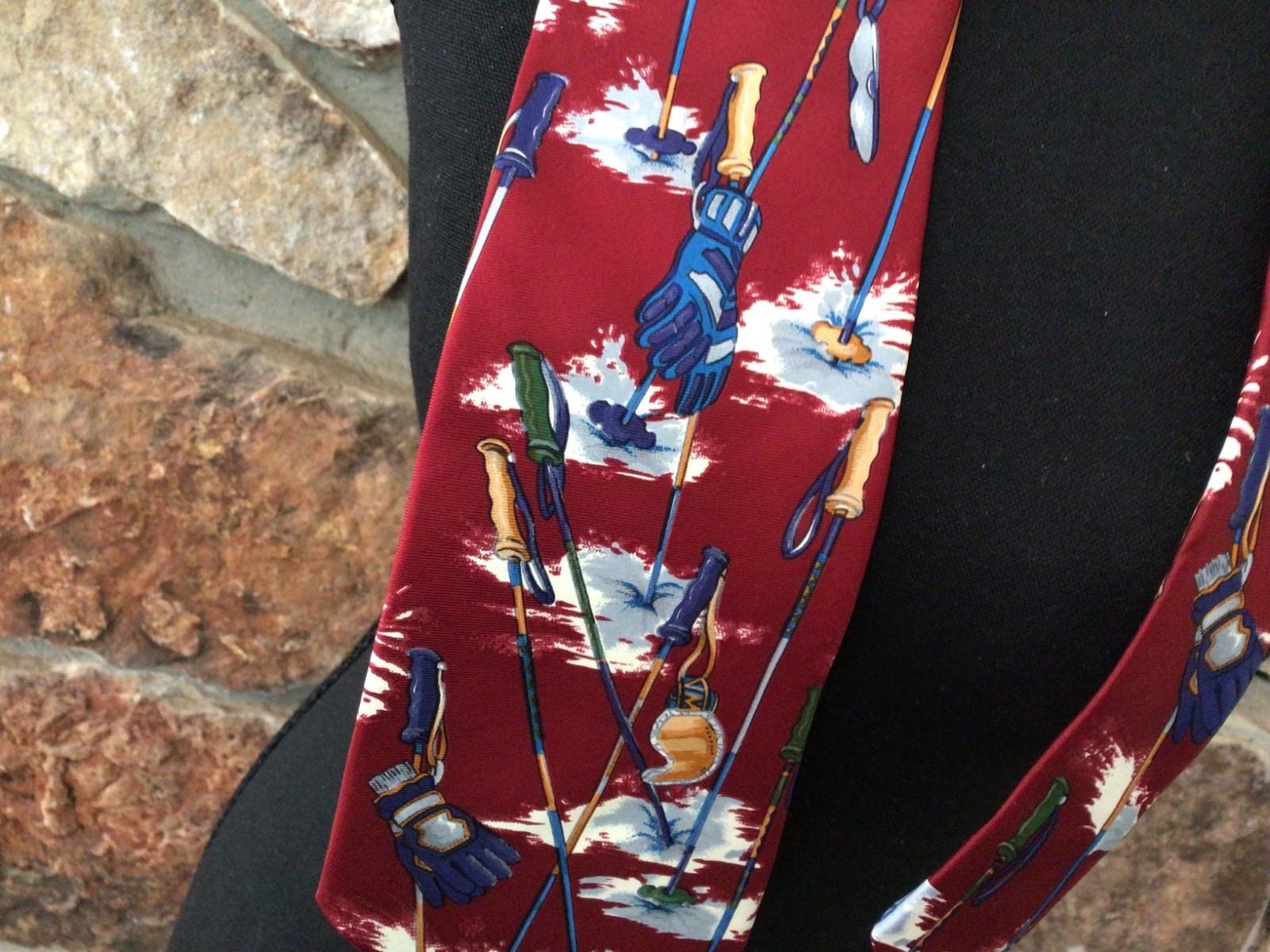 Vintage Men’s Tie, CHAPS, Ralph Lauren, Skiing Design