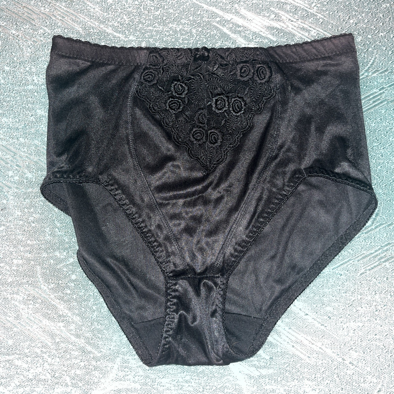 Vtg Delta Burke Panties Second Skin Sz 7 Large Satin Lace High Cut Briefs Shaper