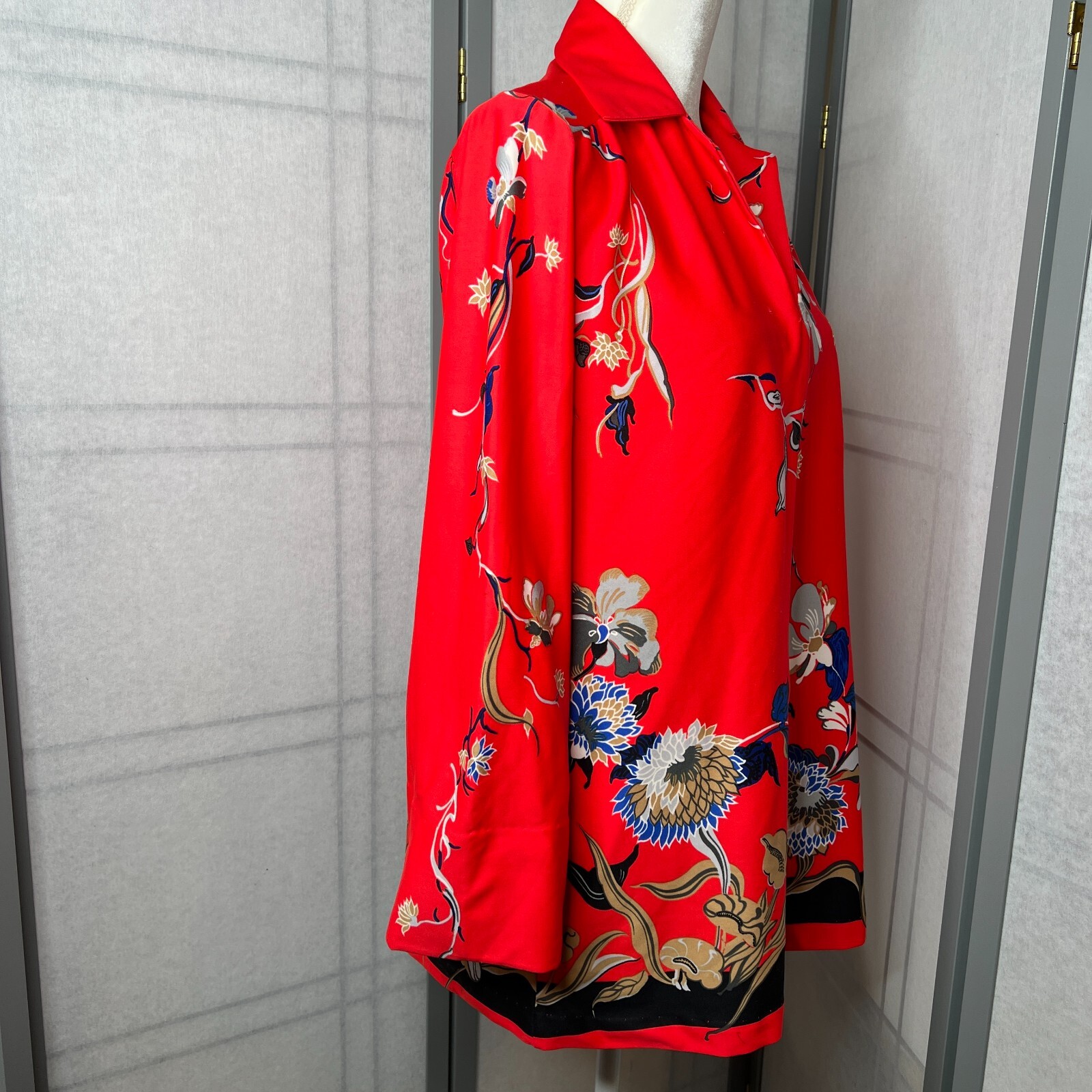 Vintage 60s Tunic Womens Large Red Teddi of California