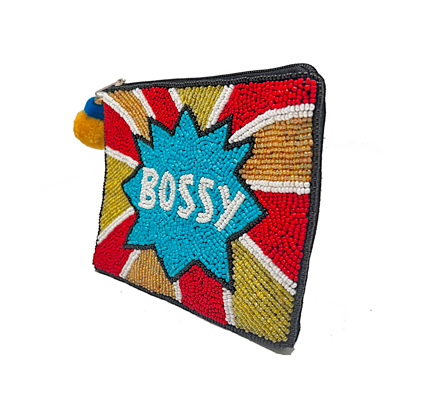 Beaded Bossy Coin Purse, Seed Bead Coin Pouch